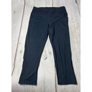 Gaiam Capri Leggings Womens Large Black Activewear Yoga Gym Pockets